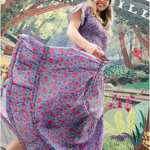 NWT Briton Court SIZE medium Willow Maxi Dress | Strawberries - Picture 4 of 7